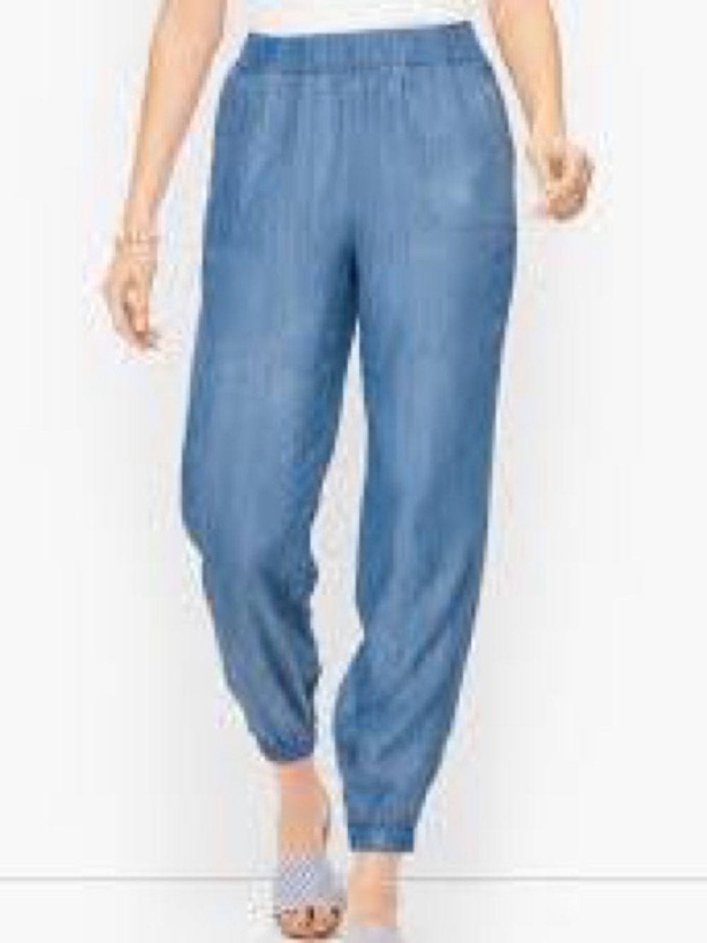 Talbots Light Blue Chambray Jogger Pants size Large